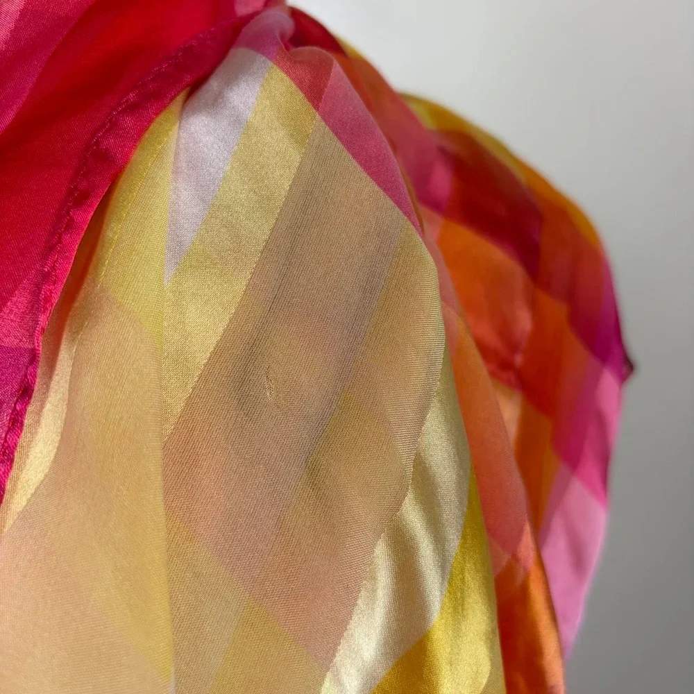 Echo Silk Square Scarf Plaid Checkered Coquette Preppy